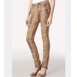 Tory Burch Snake Print Multi Color Super Low Rise - Size 28